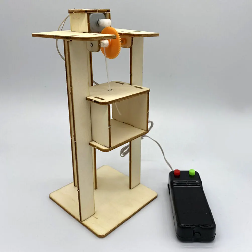 

2Pcs Homemade Elevator DIY Kit Kids Building Toys Wooden Construction Model Steam Education Science Experiment Projects