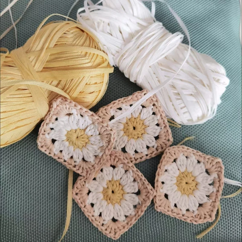 

4mm Wide 50g Long Lafite Cotton Grass Yarn,DIY Woven Summer Cool Hat,Bag Coarse Thread Light Soft,Not Restrain Hands Not Fade