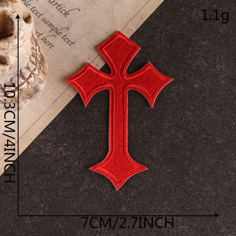 Patch Thermocollant Hard Rock Bibel Stich für Kleidung Eisen auf Kreuz Stickerei große Menge Lot Designer kleine Nähen DIY Schmelzbar – Detail 8