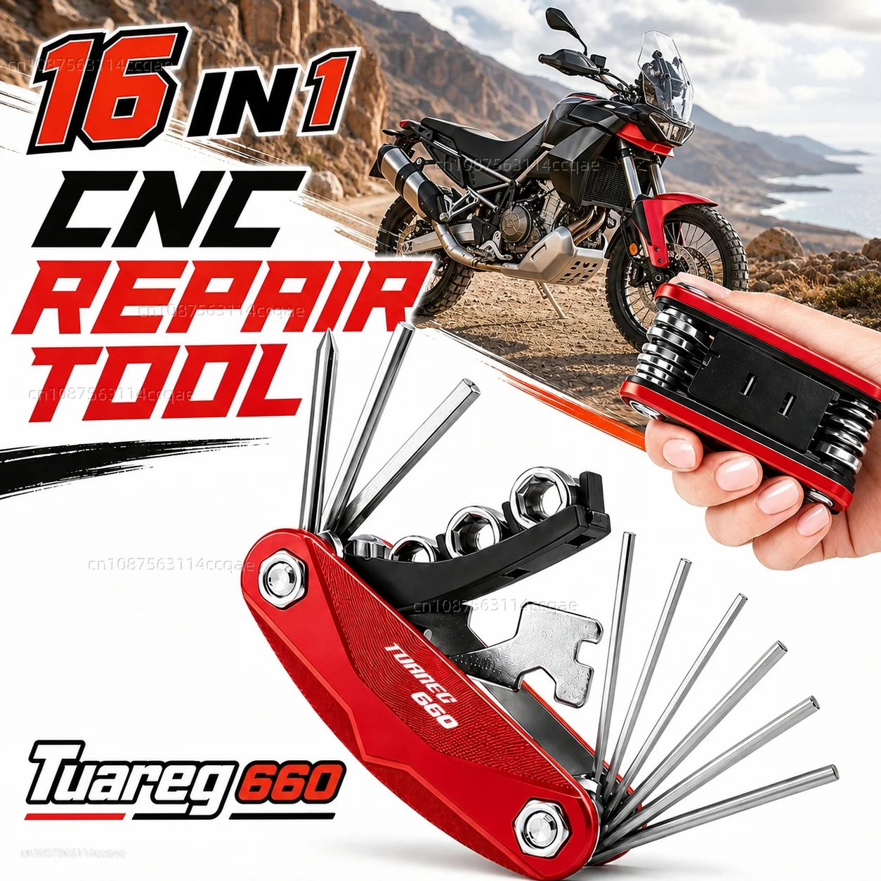 Für Aprilia Tuareg 660 Tuareg660 Motorrad-Werkzeug-Reparaturset Multifunktionaler Schraubendreher Schraubenschlüssel Sechskantschlüssel-Set Tragbares Fahrrad-Werkzeugset