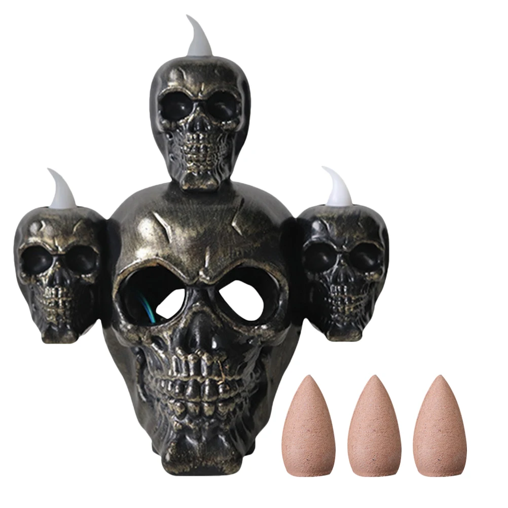 

Skull LED C Halloween Aromatherapy Decor Smoke Lamp Plastic Electronic Light Shape Spices Durable Home Furnishing Safe
