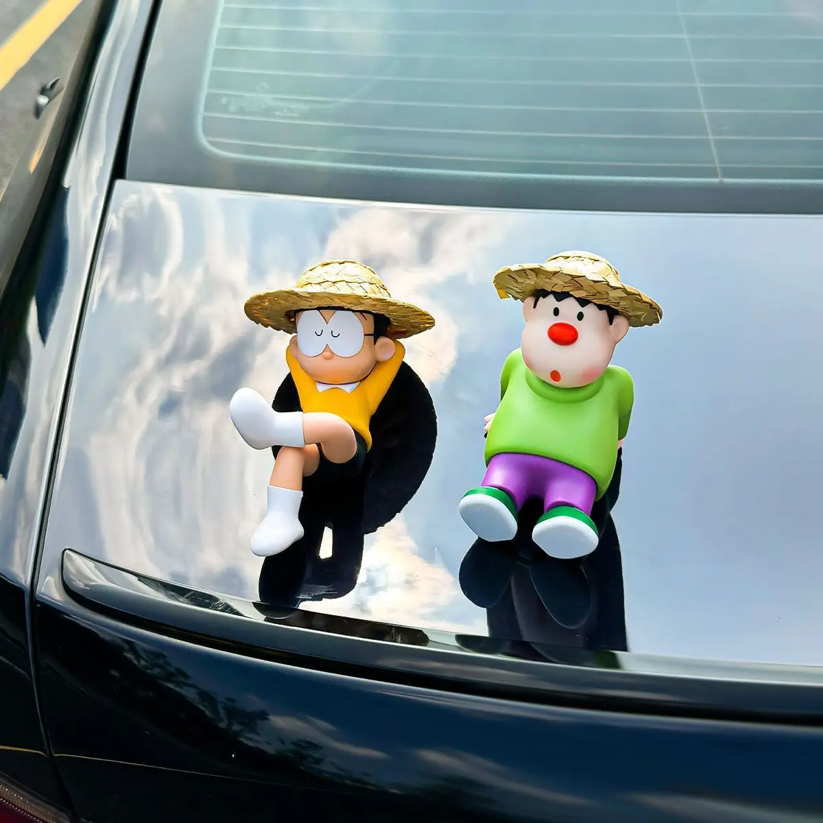 11-17Cm Anime Doraemon Nobita Nobi Sleep Car Decoration Kawaii Action Figure Co…