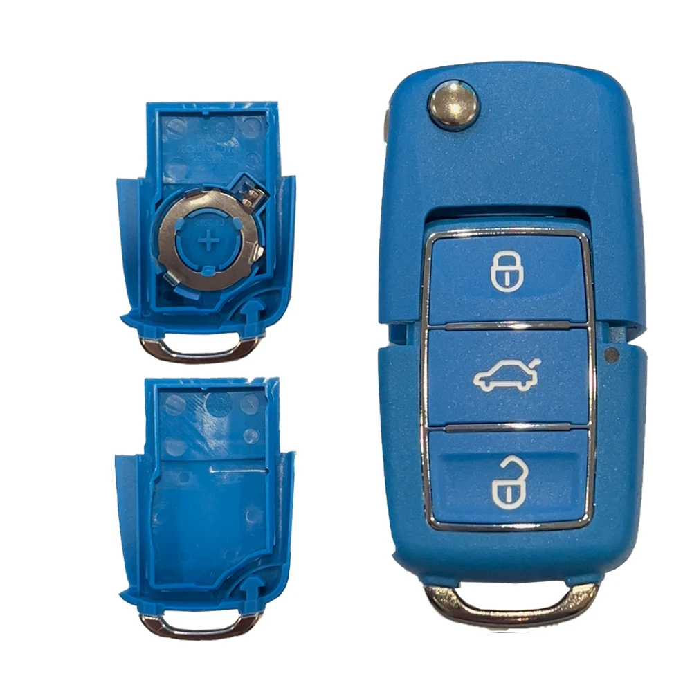 SUPERKEY Hollow key Remote Flip Key Shell For VW Bora Passat Golf Jetta Skoda Octavia Polo SEAT Leon 3 Buttons Key Replacement