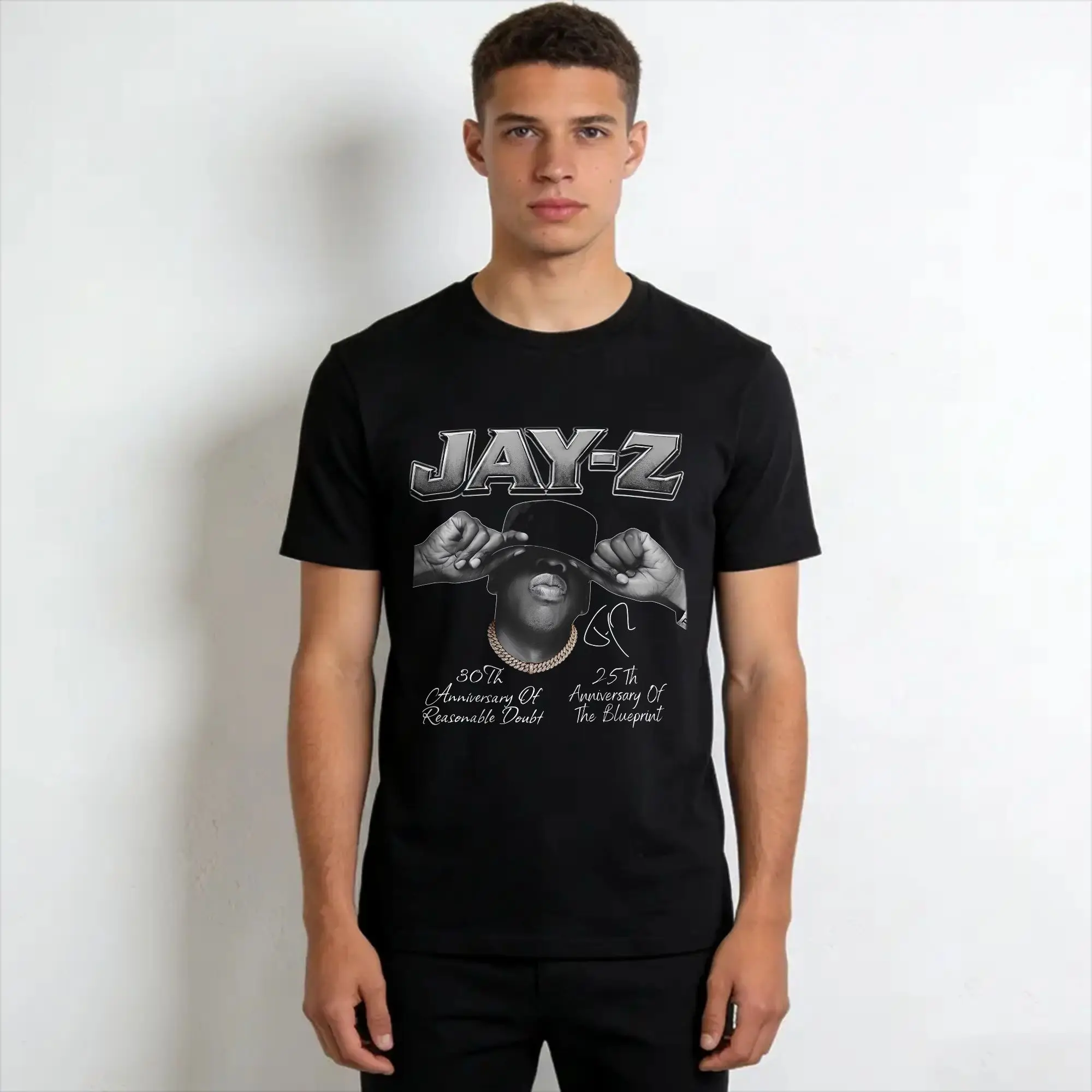 Graphic Printing Jay Z 30th Reasonable Doubt 25th Blueprint JAŸ-Z 30 Tour  T Shirt for Men Women  Tee Shirt Short Sleeve Tops