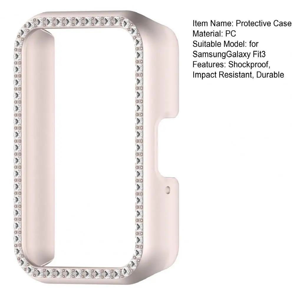 Smart Watch Case with Sparkling Faux Diamond Shockproof Protective Cover Watch Protective Shell for SamsungGalaxy Fit3