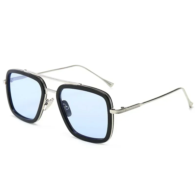 العلامة التجارية مصمم الرجل الحديدي توني ستارك الصيد النظارات الشمسية للرجال مربع في الهواء الطلق الرياضة القيادة نظارات شمسية الرجال العنكبوت النظارات