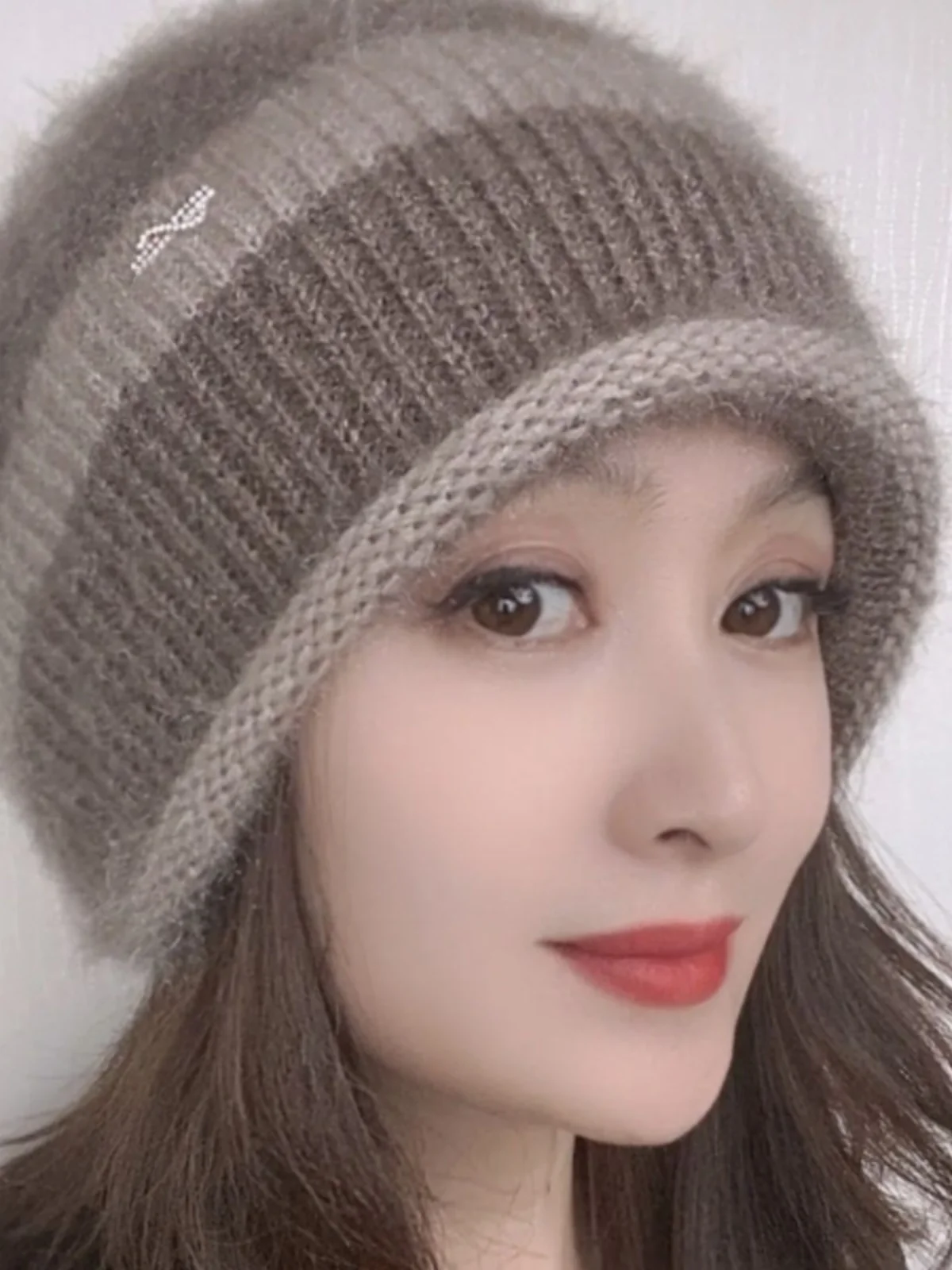 New Knititng Caps Winter Hats Add Fur Lined Women Fashion Warm Beanie Cap Casual Winter Knitted Hats 2024 Female Warm R62