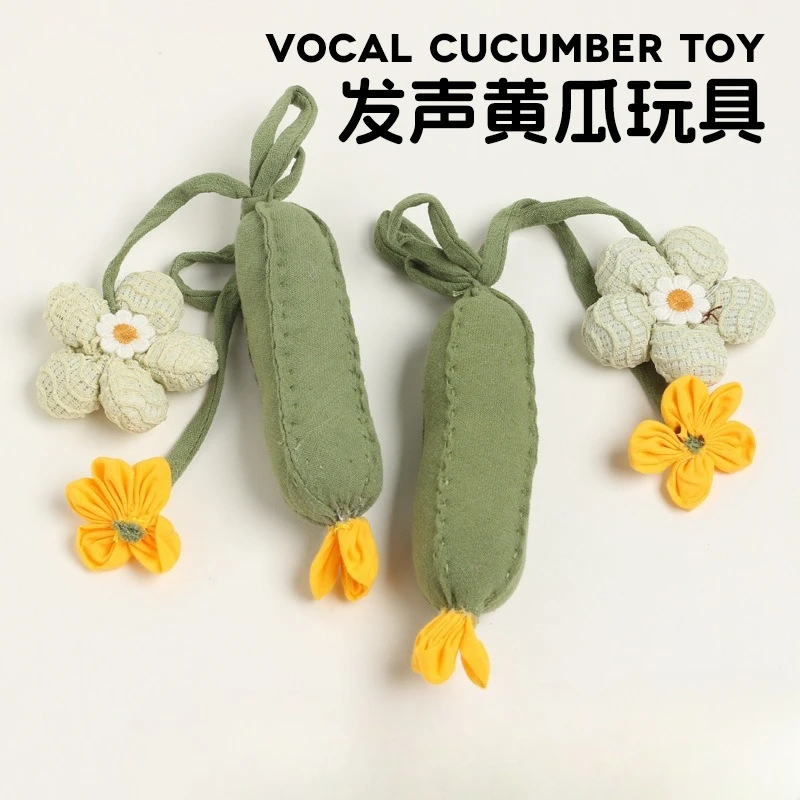 Juguete interactivo con sonido de pepino y flor para gatos - imagen 2
