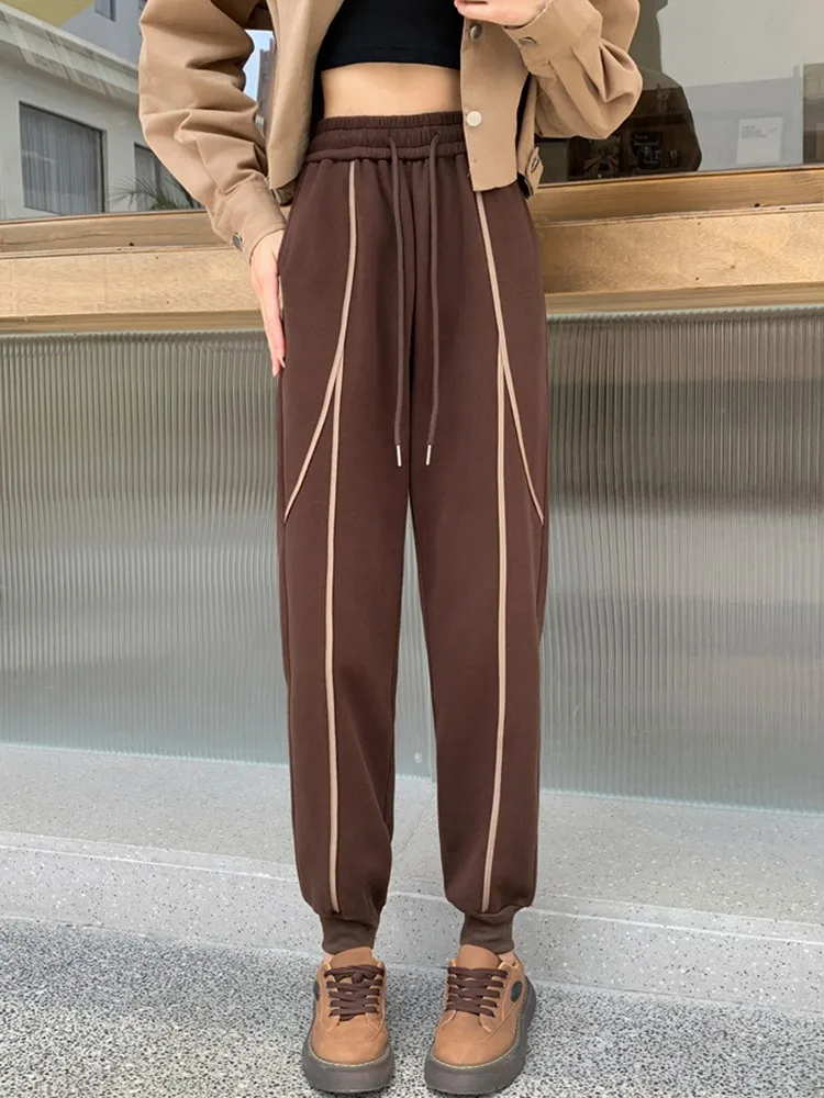 

High Quality Women Casual Harem Pants New Arrival 2023 Autumn Korean Style Basics Elastic Waist Loose Female Sweatpants W1415