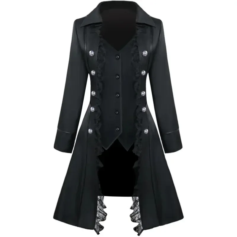 

New Mid-Century Solid Color Three-Breasted Lace Women's Coat
