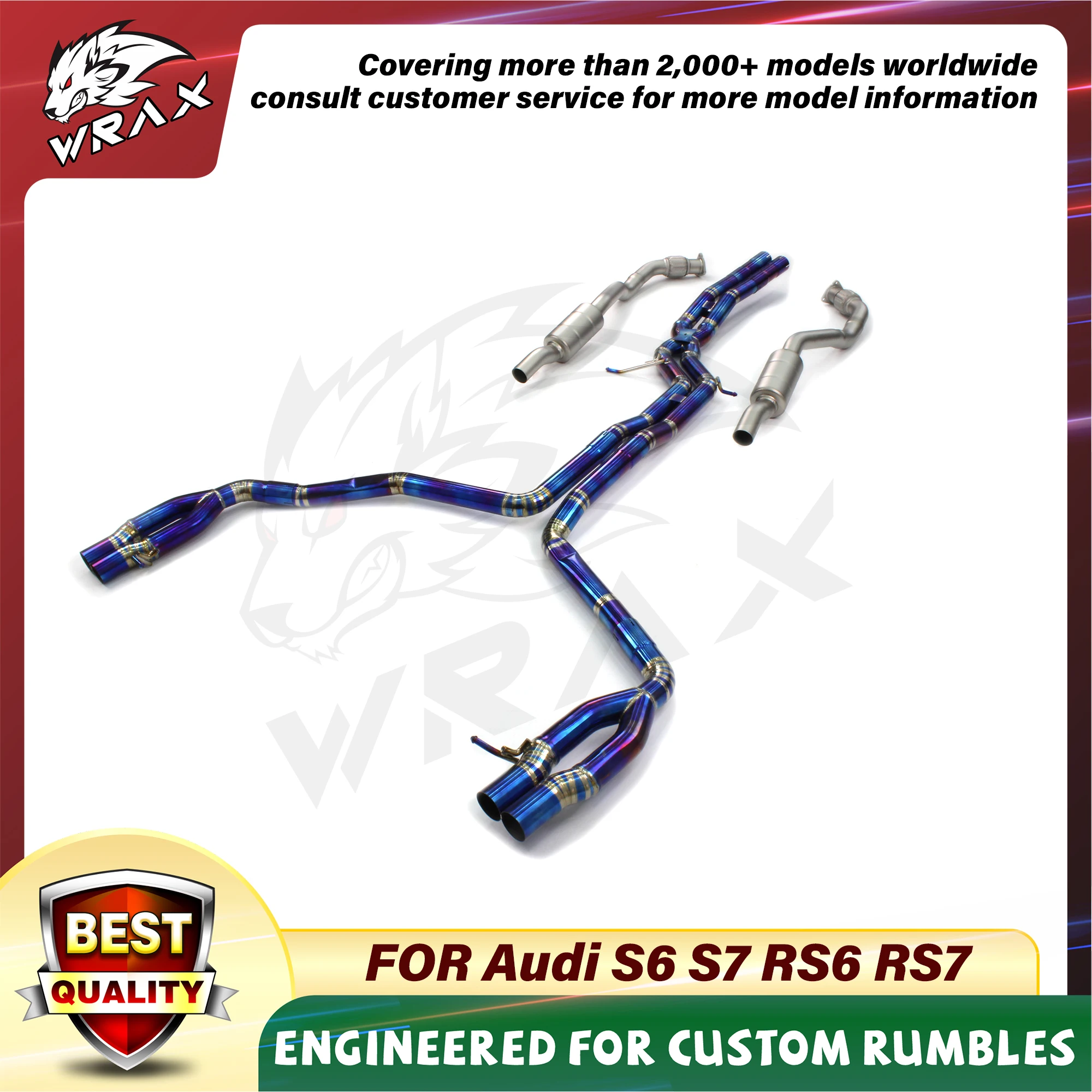 

WRAX Titanium Exhaust For Audi S6 S7 RS6 RS7 Catback High Performance Exhaust System Tail Performance Muffler heat-resistant