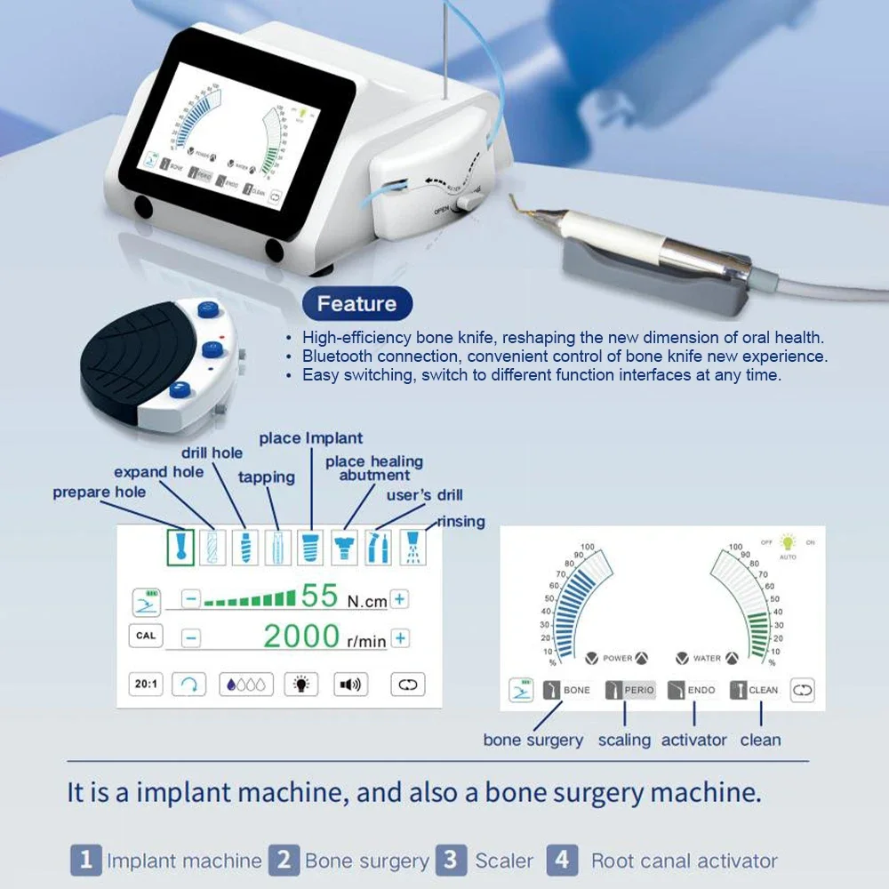 Dental Piezo Bone Surgery and Dental Implantation 2in1 Ultarsonic Activator and Bone Cutter Implant Device Dentistry Tool