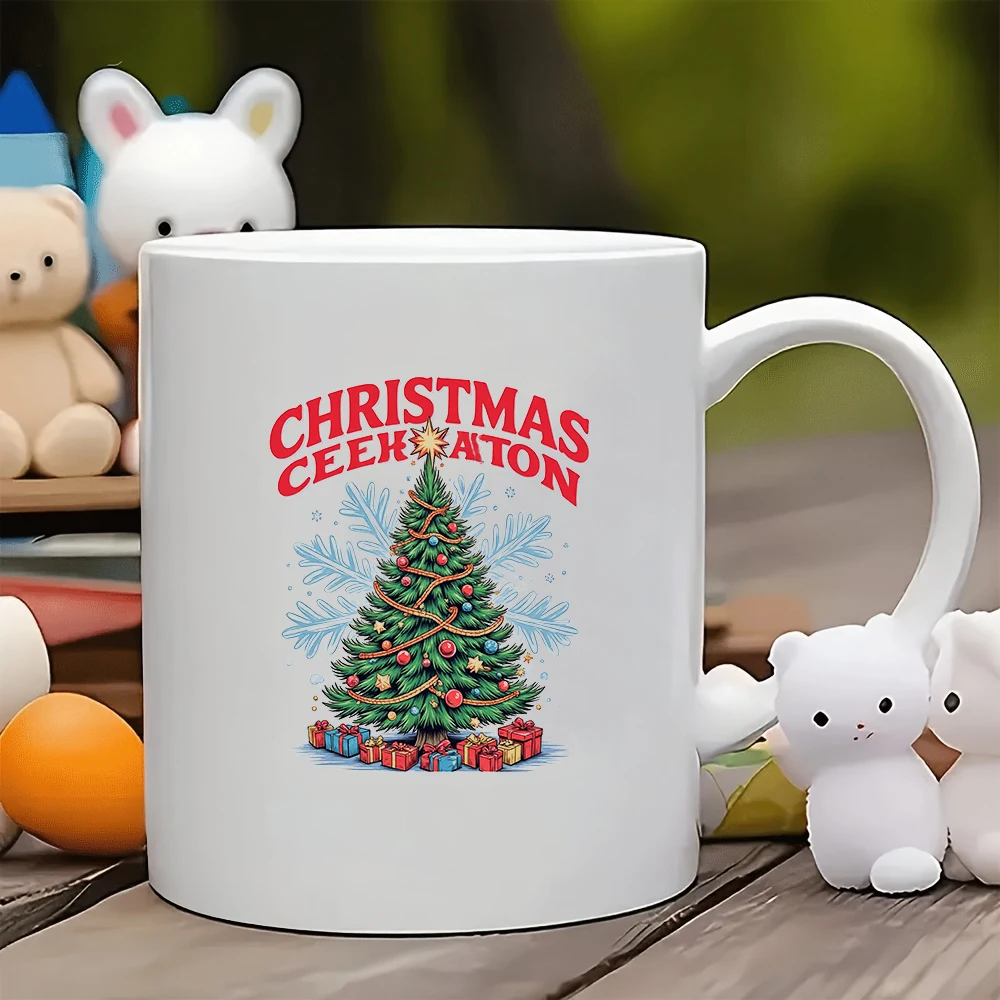 

11oz Mugs + Cartoon Christmas Tree Decorative Cup + Christmas Gift - Children's Water Cup Family Office Coffee Cup Set