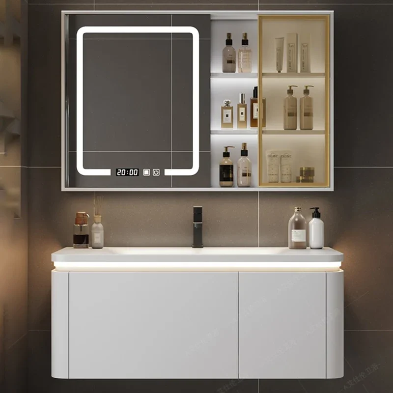 

Vanity Mirror Bathroom Cabinets Storage Wall Shelf Narrow Bathroom Cabinets Entrance Washbasin Mobile Bagno Furniture