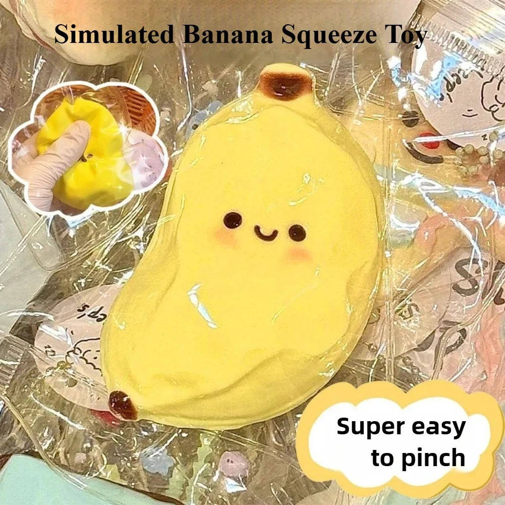 Squishy Banaan Knijpspeeltje - Schattig Stress Fidget Zintuiglijk Speelgoed voor Kinderen Volwassenen Zacht Nep Voedsel Prank Cadeau voor Verjaardag