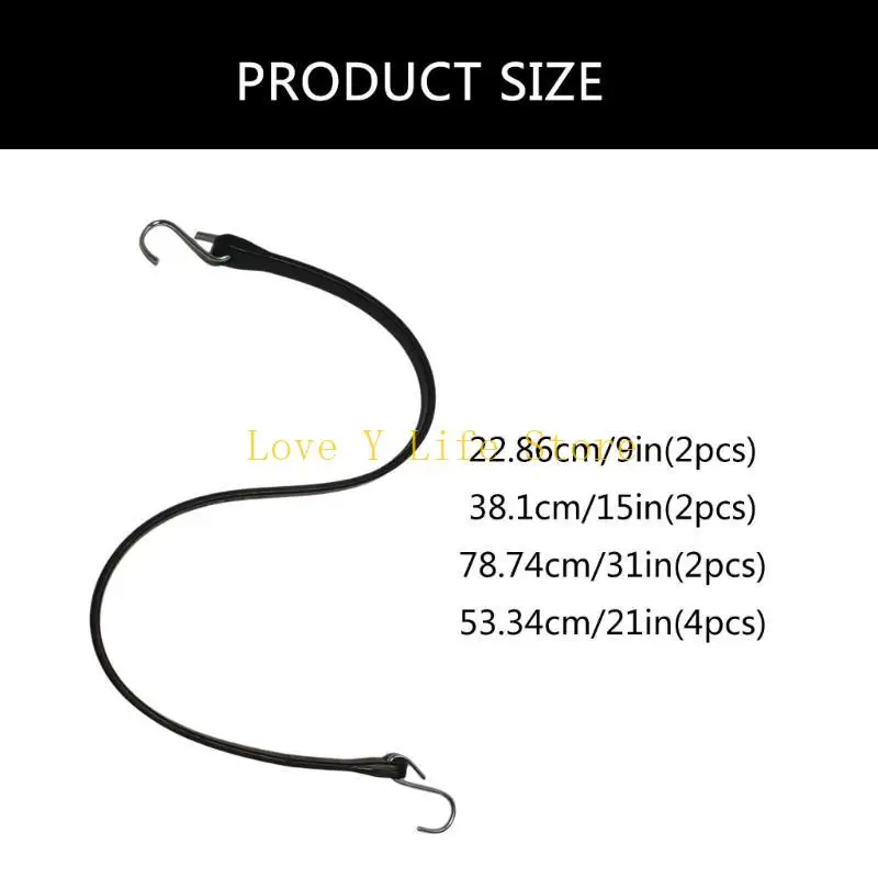 L74C 10pcs cingola in gomma cinghie bungee con cinturini per teloni regolabili