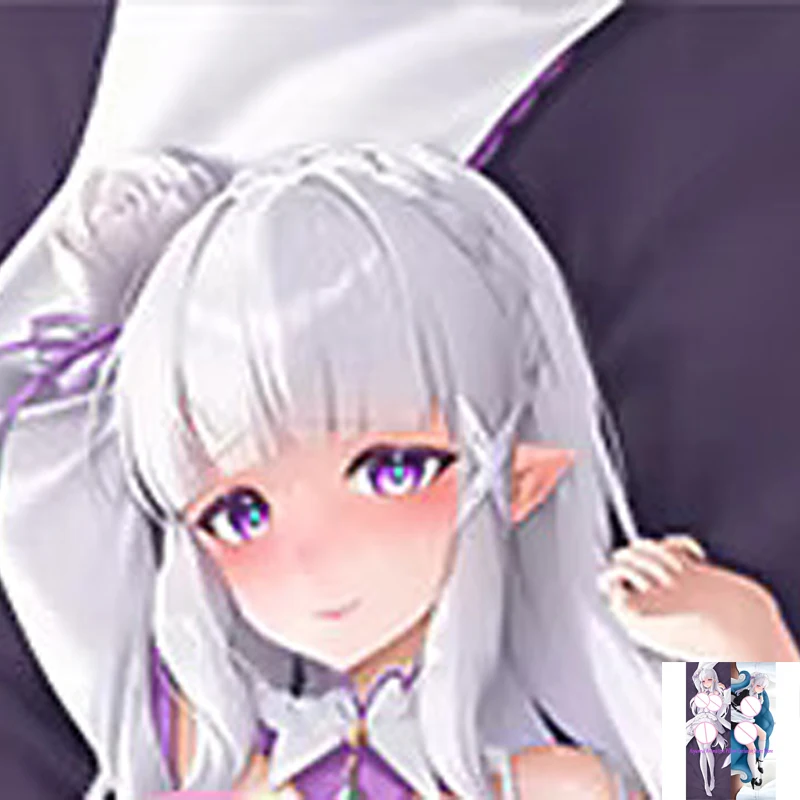 

Anime Dakimakura Pillow Case Emilia Sexy and Busty Beautiful Girl Double-Sided Halloween Decoration
