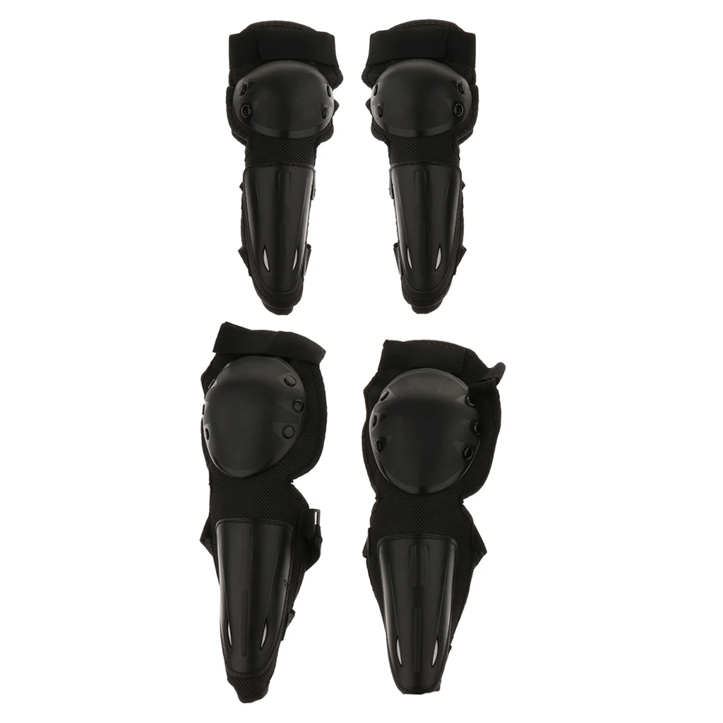 

4 Pieces Adult Elbow Knee Shin Pads Protector for Motorcycle