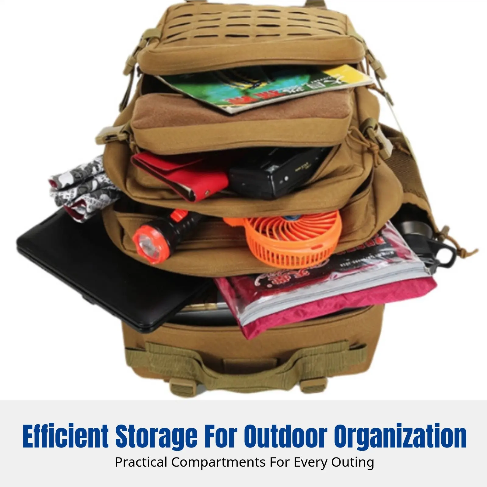 Picture 3: Outdoor Backpack, Waterproof Oxford, MOLLE System, Multi-Compartment, Unisex, Mountaineering