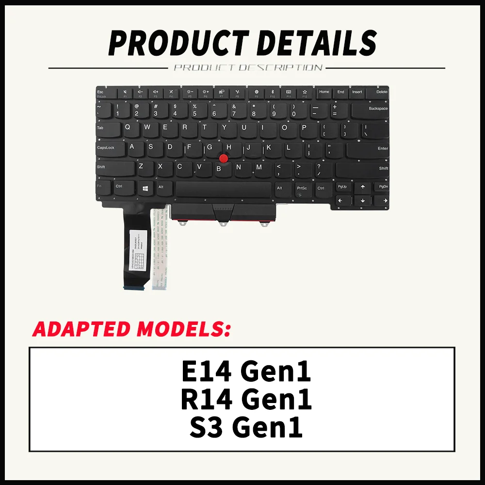 Imagem -02 - Teclado Portátil para Lenovo Thinkpad Eua Reino Unido br de fr pt sp kr ru E14 Gen1 R14 Gen1 s3 Gen1 01xy010