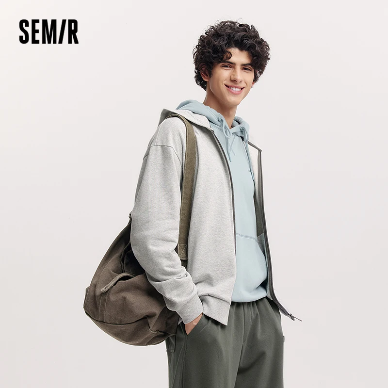Semir Jacket Men Hooded Cardigan Coat Couple 2025 New Spring Casual Outfit Minimalist and Versatile for Daily Wear