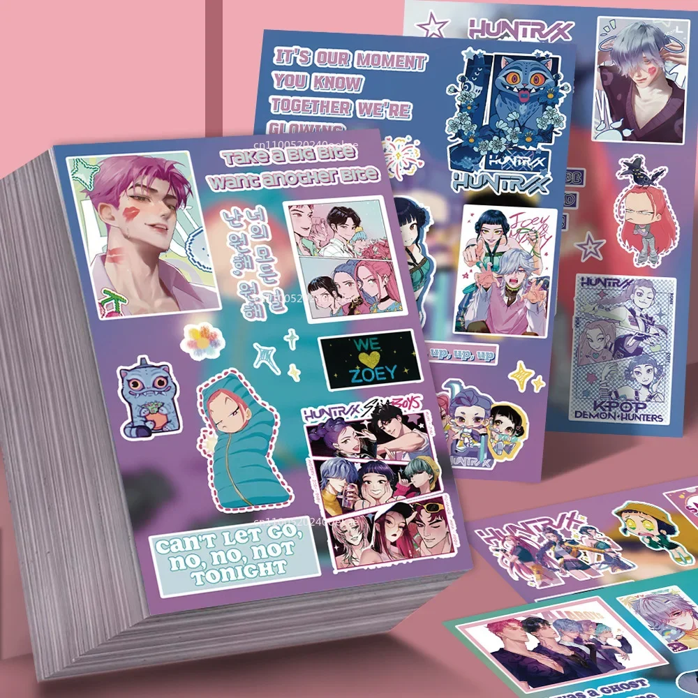 جديد 8 أوراق K-POP شيطان الصيادين ملصق فيلم التلفزيون الطرفية الكمبيوتر ملصقات الزخرفية مقاوم للماء لعبة من الفينيل هدايا الأطفال #5
