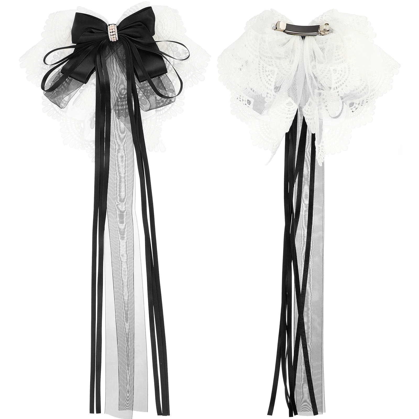 

Ribbon Bow Hairpin Accessories for Women Lace Pink Shaped Claw Clip