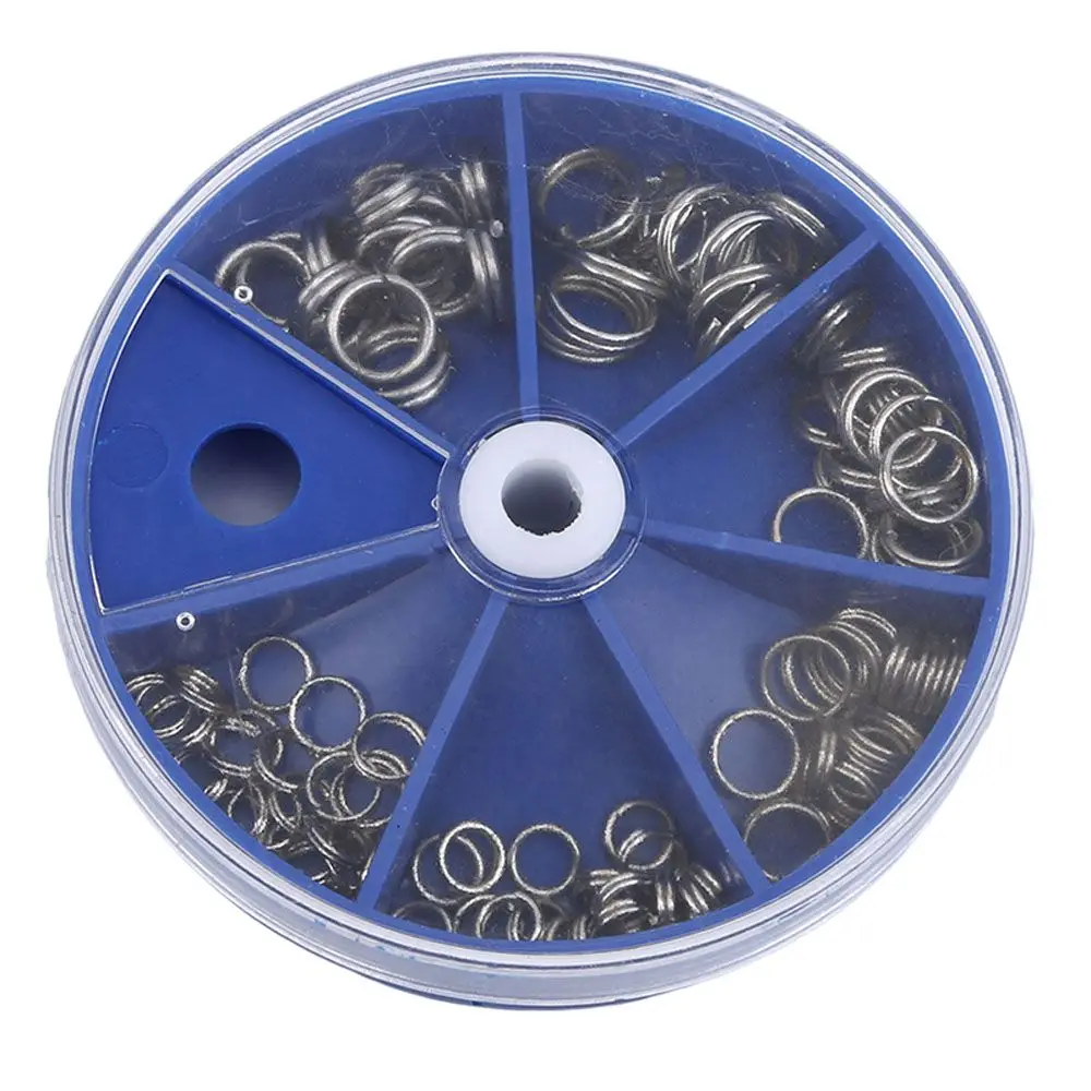

116Pcs/Lot Double Loop Connector Fishing Tools Stainless Steel Fishing Tackle Fishing Connector Fishing Split Rings Split Rings