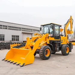 Free Shipping 4x4 Tractor with Loader and Backhoe Excavator Free Shipping wheel Mini Backhoe Loader Wheel Loader