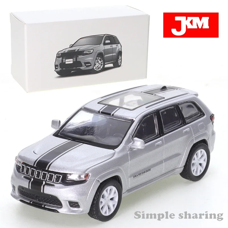 

JKM 1:64 Jeep Grand Cherokee серебристая полоса издание 2019 модель автомобиля из сплава скользящий амортизатор игрушечный автомобиль коллекционное украшение