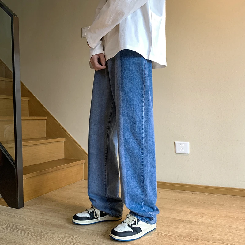 KAPMENTS Patchwork Baggy Jeans Pants Y2k Streetwear Low Rise Denim Pants Korean Fashions Harajuku Blue Color Block Stacked Pants