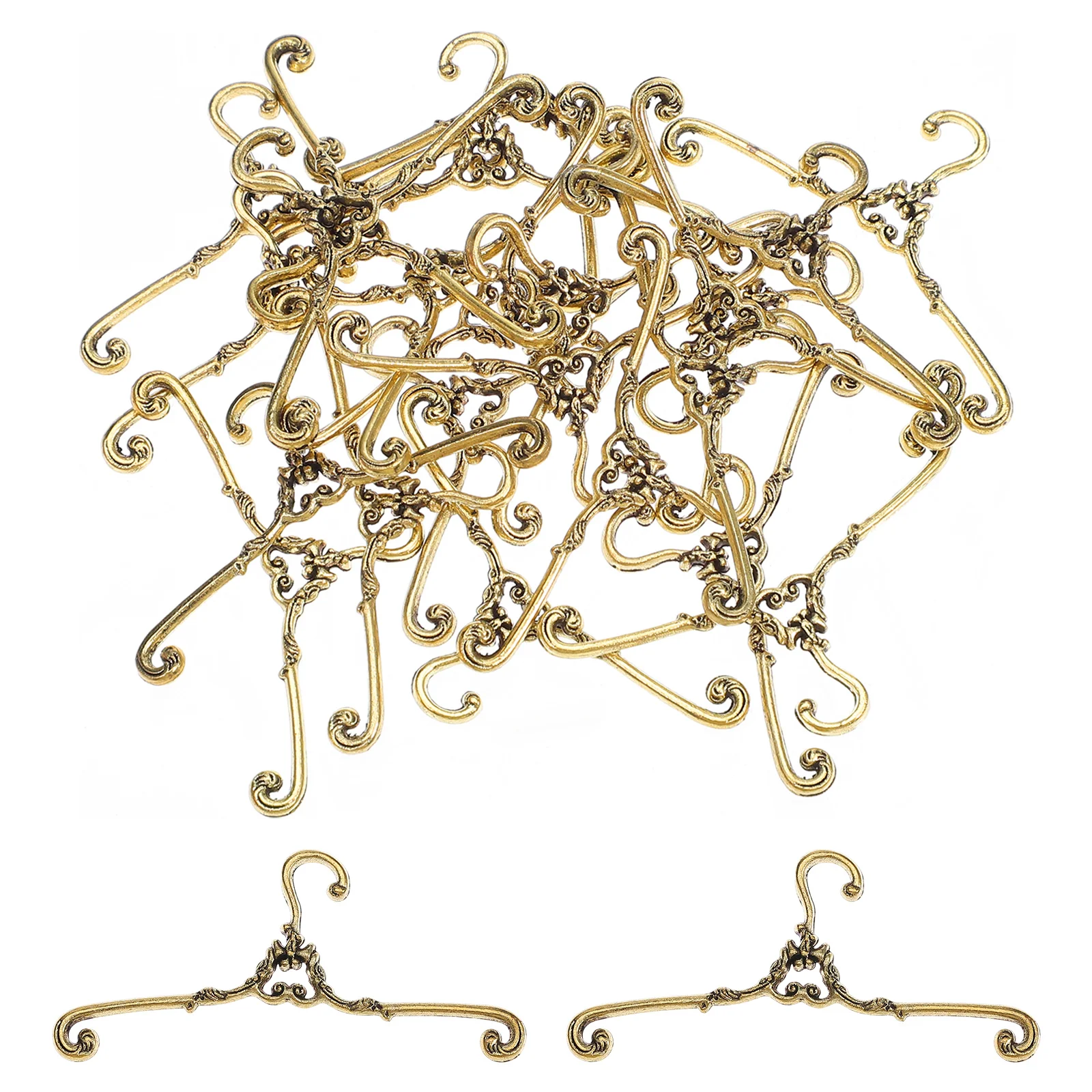 

24 Pcs Mini Hanger Miniature Clothes Rack Hangers House Ornaments Tiny Accessories Wardrobe Organizer Shirts Metal