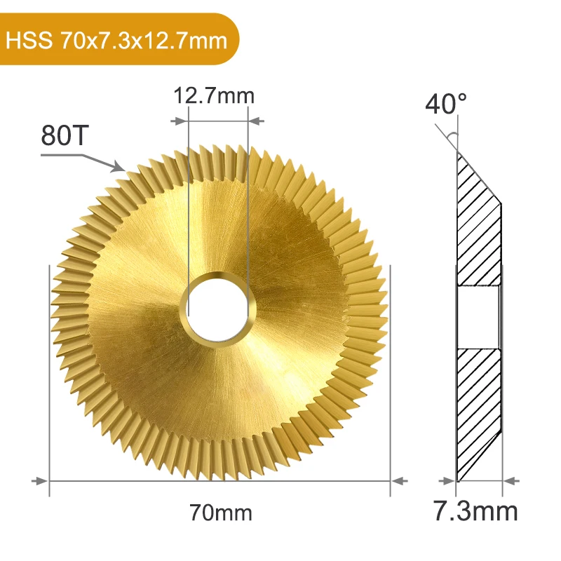 XCAN Key Machine Saw Blade Double Side HSS Key Cutter Milling Cutter for Copy Keys Duplicate Machine 60/70mm 60 80 Teeth