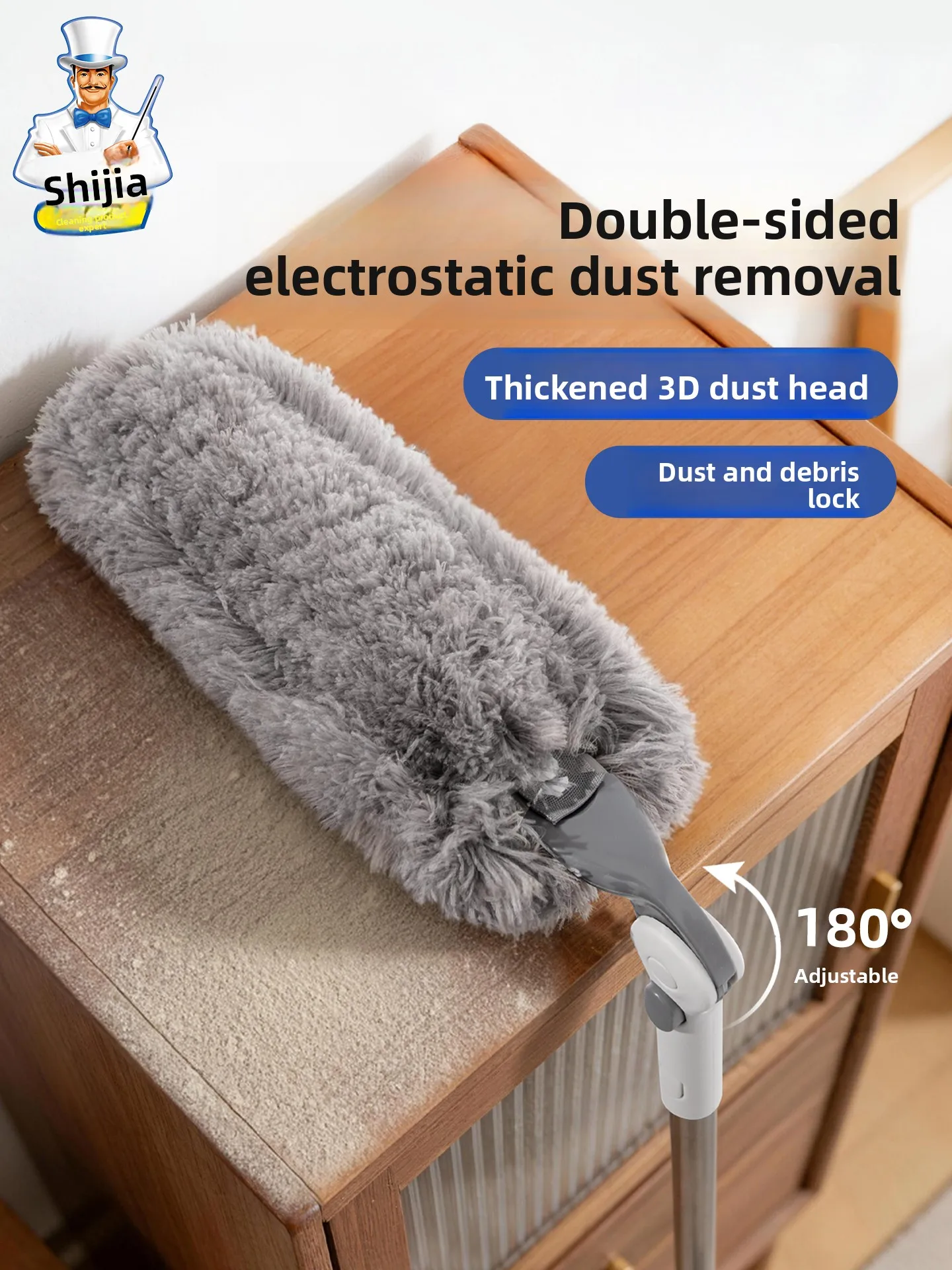 

Extendable Electrostatic Chicken Feather Duster Household Cleaning Tool for Dust Removal Long Pole for Ceiling Cleaning