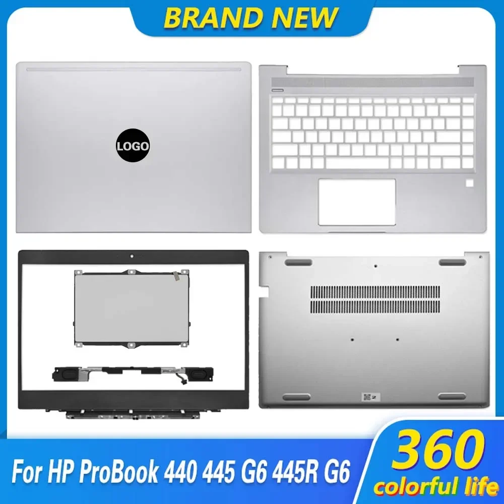 حافظة علوية جديدة لجهاز HP Probook 440 445 G6 445R G6 للكمبيوتر المحمول LCD الغطاء الخلفي الإطار الأمامي Palmrest حافظة سفلية لوحة اللمس المتكلم