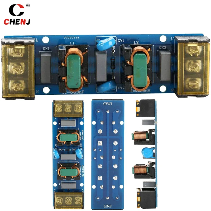 25A 6A Power Supply Filter EMI High Frequency 2 Stage Power Supply EMI Filter Low-pass Filter Board for Frequency Conversion