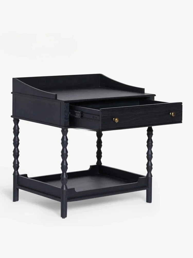 

N American Retro Solid Wood Oak Storage Cabinet Nordic Light Luxury Small Storage Cabinet French Bedside Table