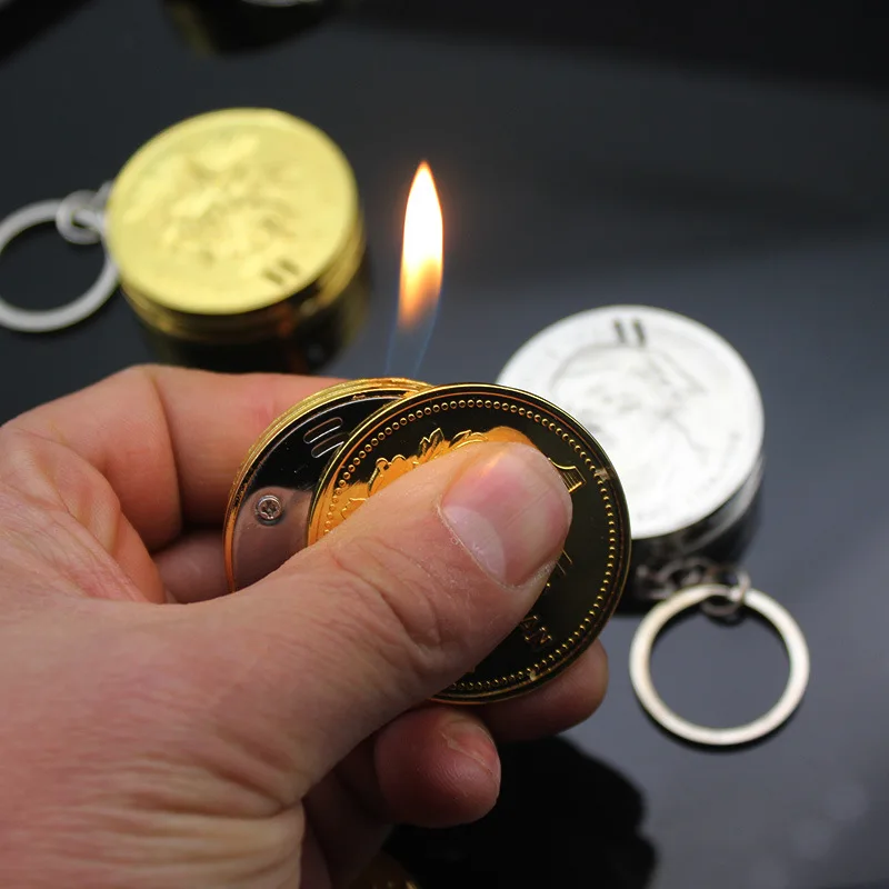 2025 Creative Casino Chips Metal Lighter Gas Personality Butane Torch Lighter Oil Smoking Portable Mini Fun Gadgets