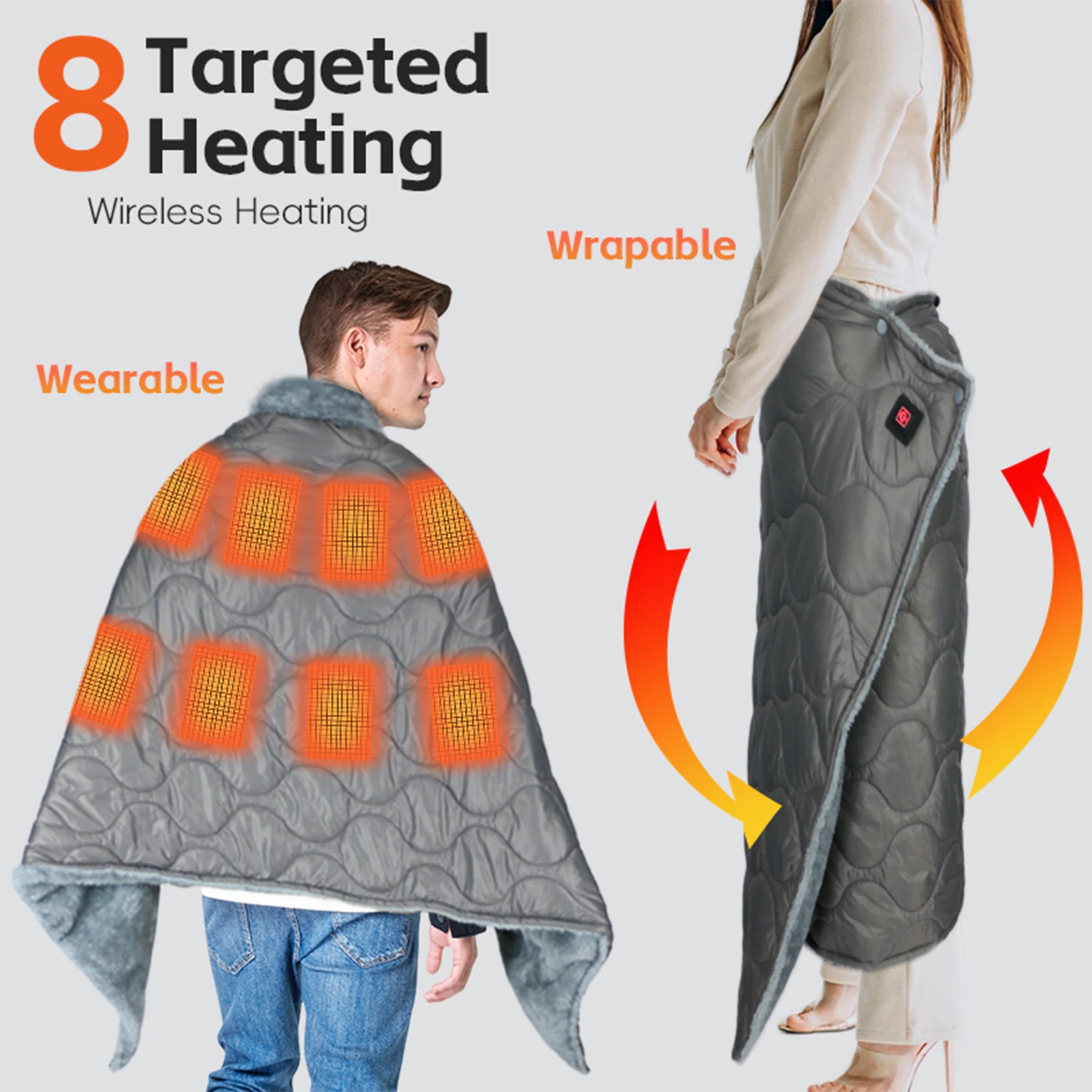 

2025 new USB electric blanket camping sleeping bag blanket power bank 5V dormitory outdoor warming blanket shawl 3-speed tempera