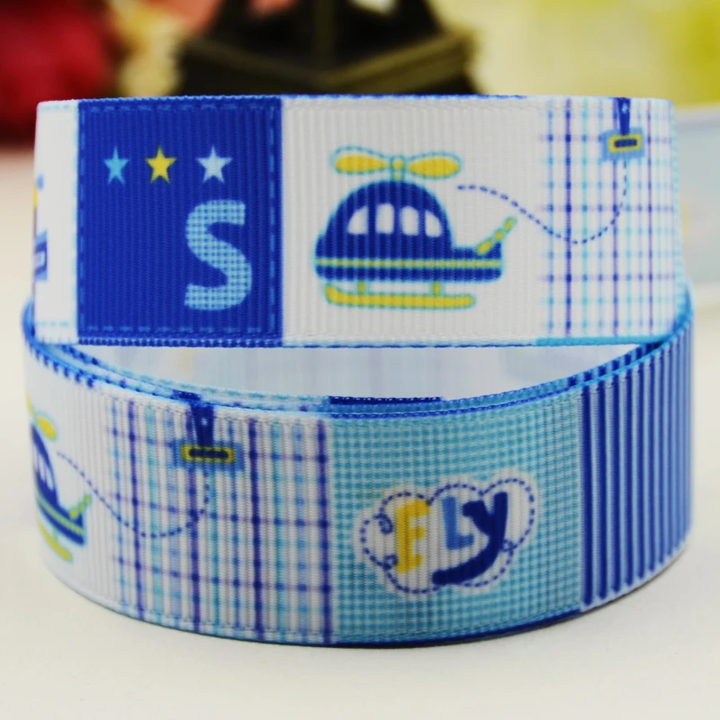 22mm 25mm 38mm 75mm Plane Cartoon printed Grosgrain Ribbon party decoration 10 Yards satin ribbons