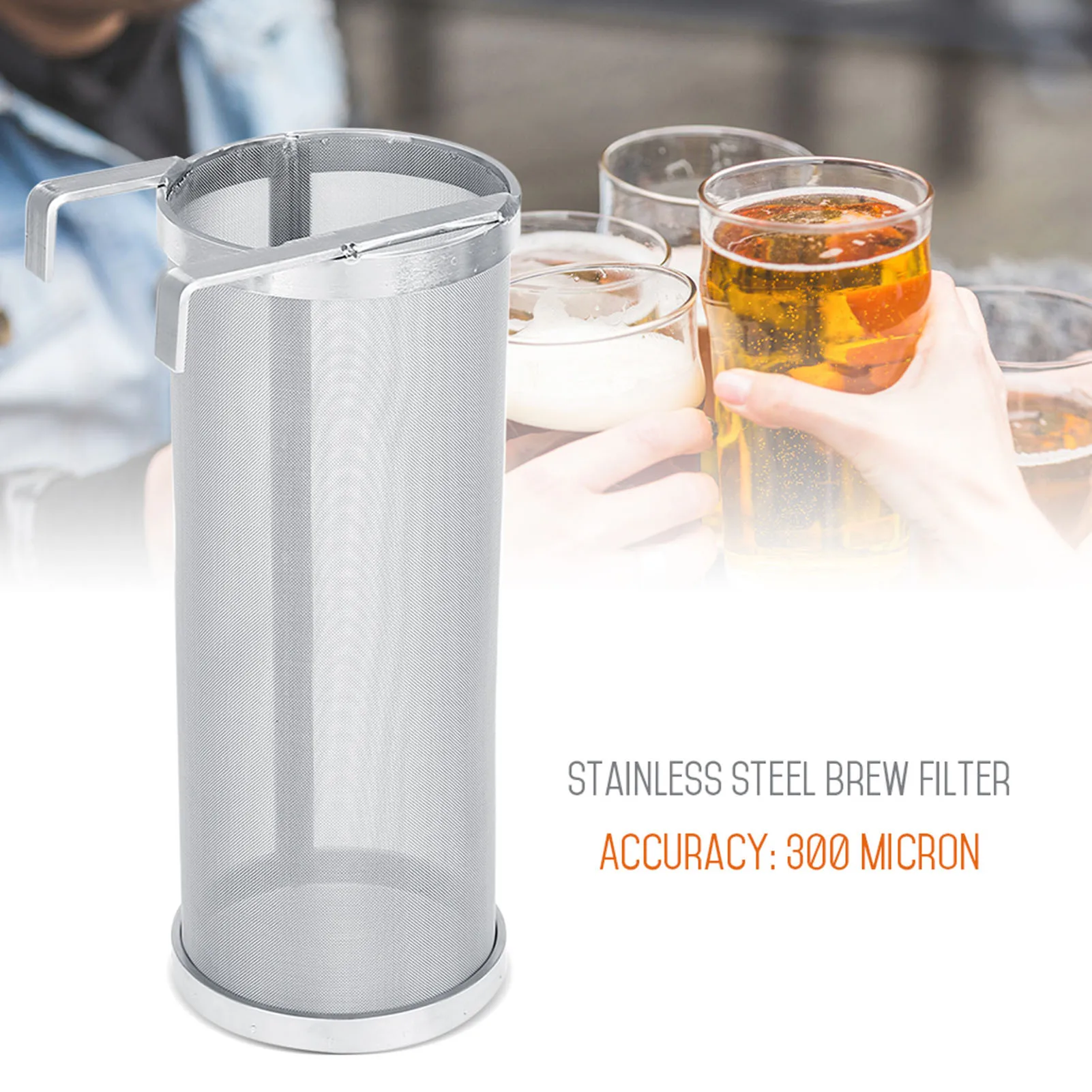 Stainless Steel Brew Filter Brew Filter 300 Micron Stainless Steel Homemade Brew Beer Hop Mesh Filter Strainer with Hook