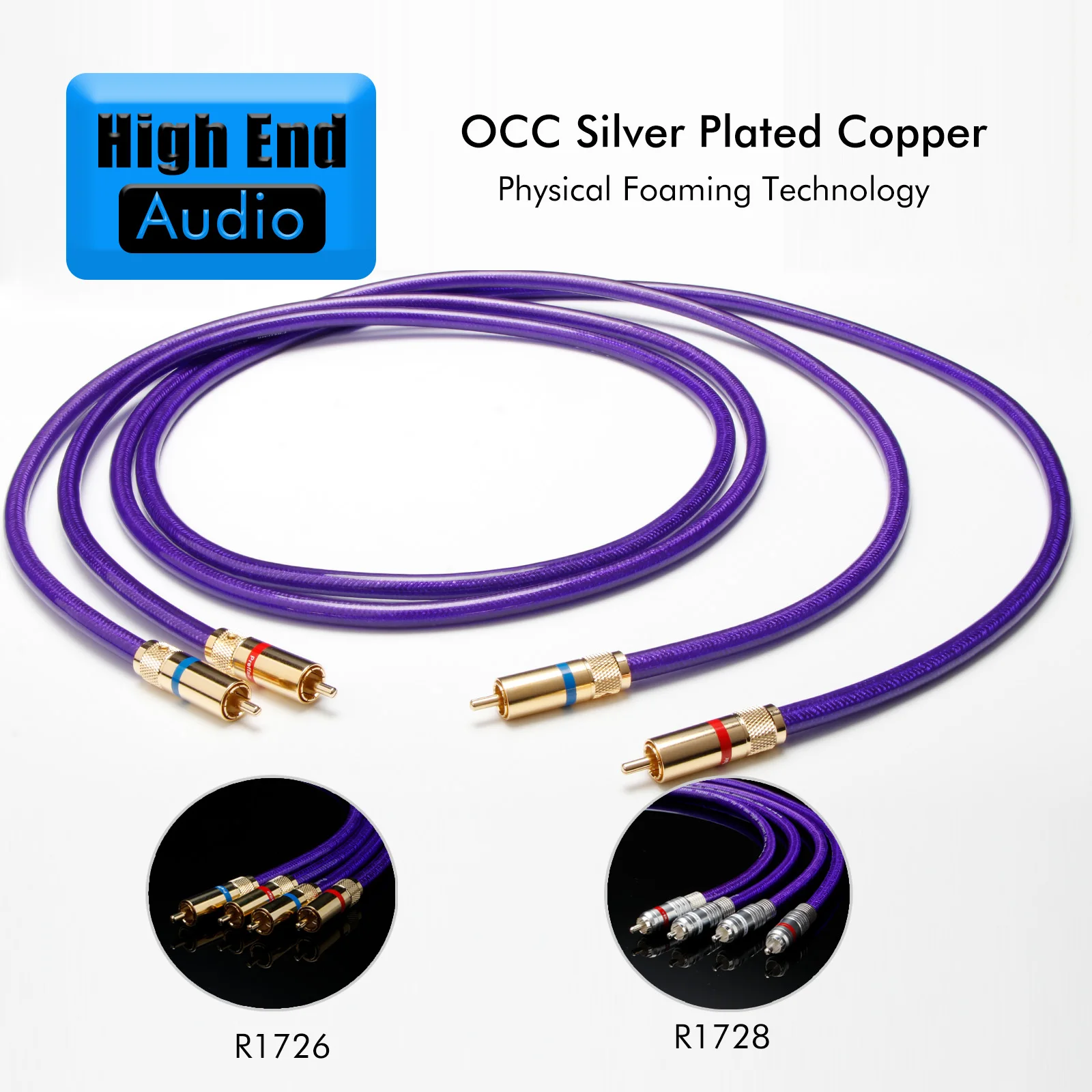 Preffair X409 Hifi OCC Silver-plated 2RCA analog innerconnect cable 25 cores audio cable with gold-palted Male to Male RCA plug
