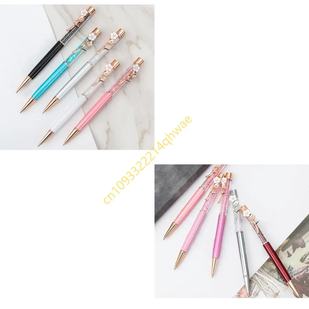 

6Pcs Rhinestones Bead Ballpoint Pen Twist Action Crystal Ballpoint Pen Smooth to Write Guest Sign In Pen for Office