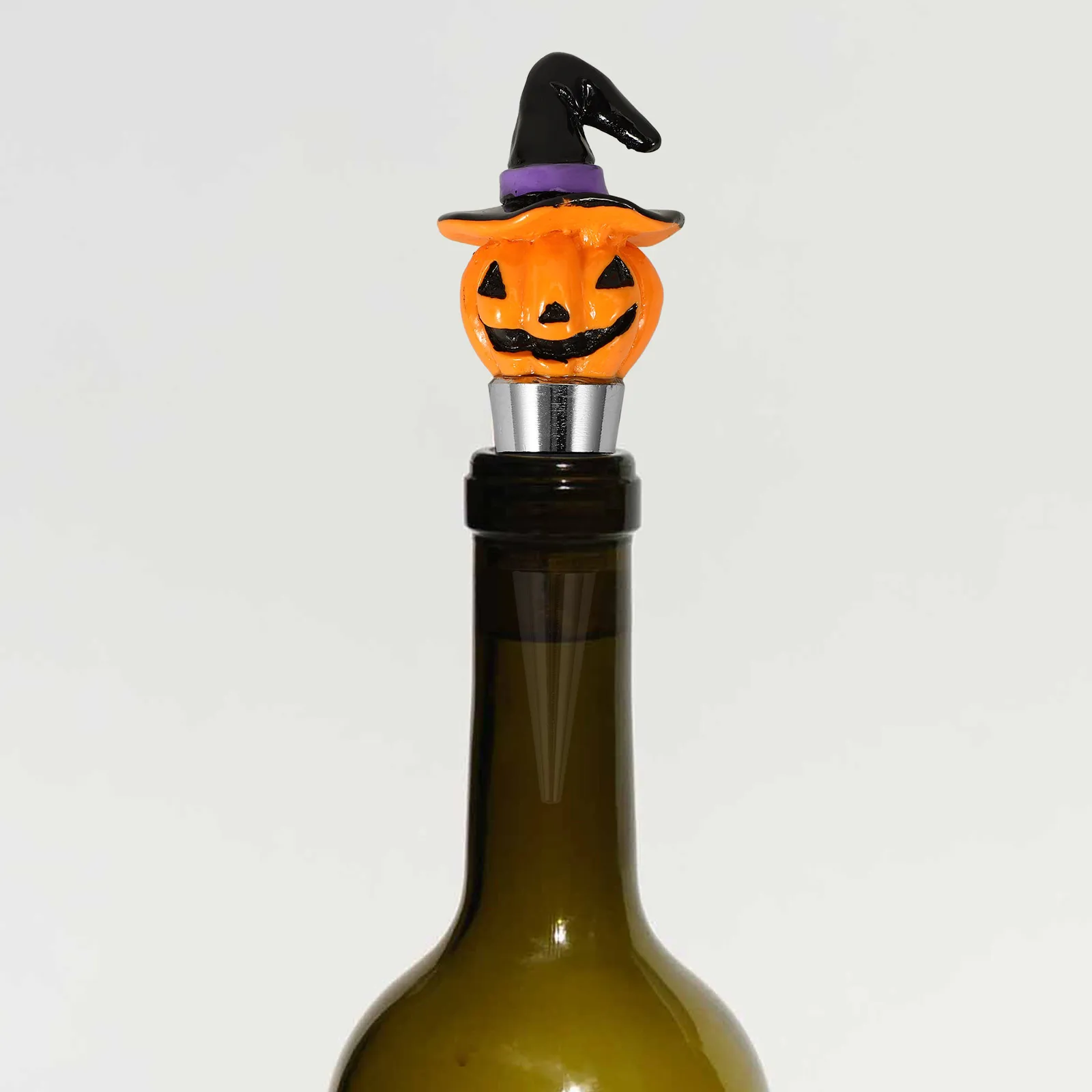 

Pumpkin Witch Hat Stopper Airtight Seal Reusable Resin Material Bottle Cap Decorative Alcohol Party Beverage Sealing Plug