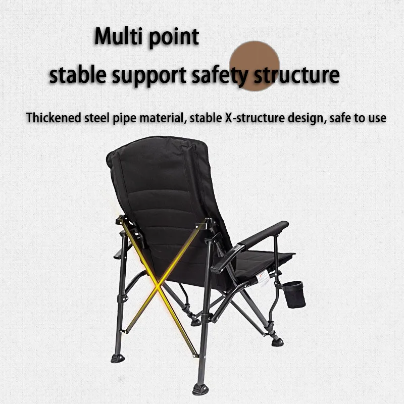 Ytyin resistente ao ar livre dobrável cadeira de acampamento suporte copo bolso lateral 120kg capacidade moderna para jantar parque hotel uso ferro mater