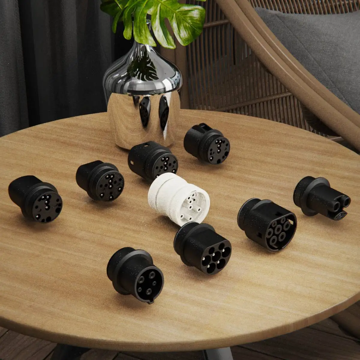 

1 kit 12 Variants EV Charge Adapter Compatible With 4 AC Charging Standards Type 1 J1772 Type2 Tesla GBT