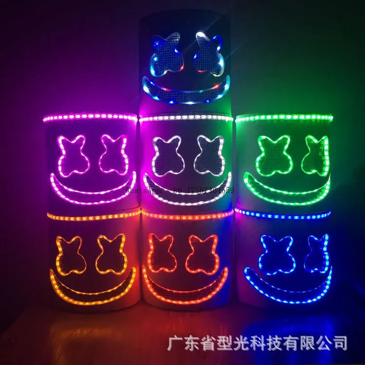

LED luminous marshmallow headgear stage performance props mask music festival top 100 DJ headgear hot sale