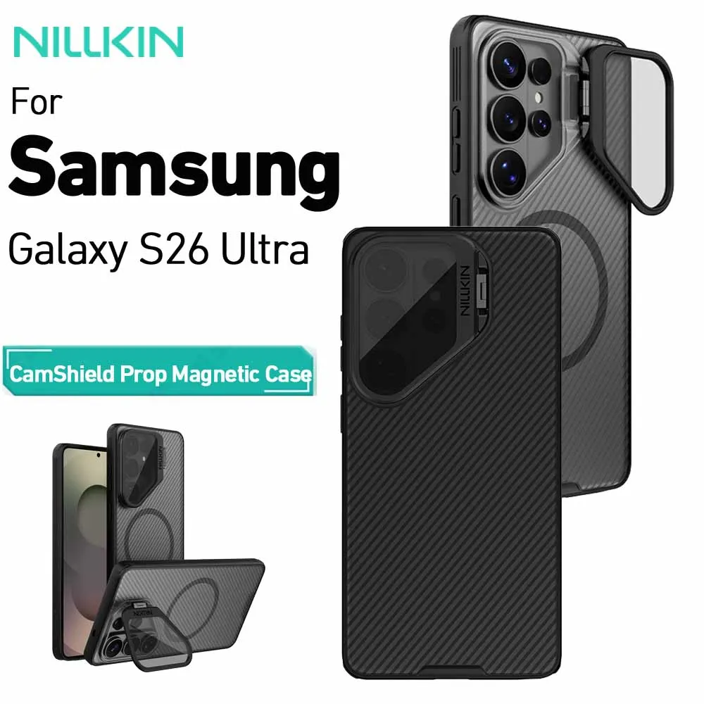 

Магнитный чехол Nillkin CamShield для Samsung Galaxy S26 Ultra, откидная крышка с защитой от падения, защита объектива, чехол от отпечатков пальцев