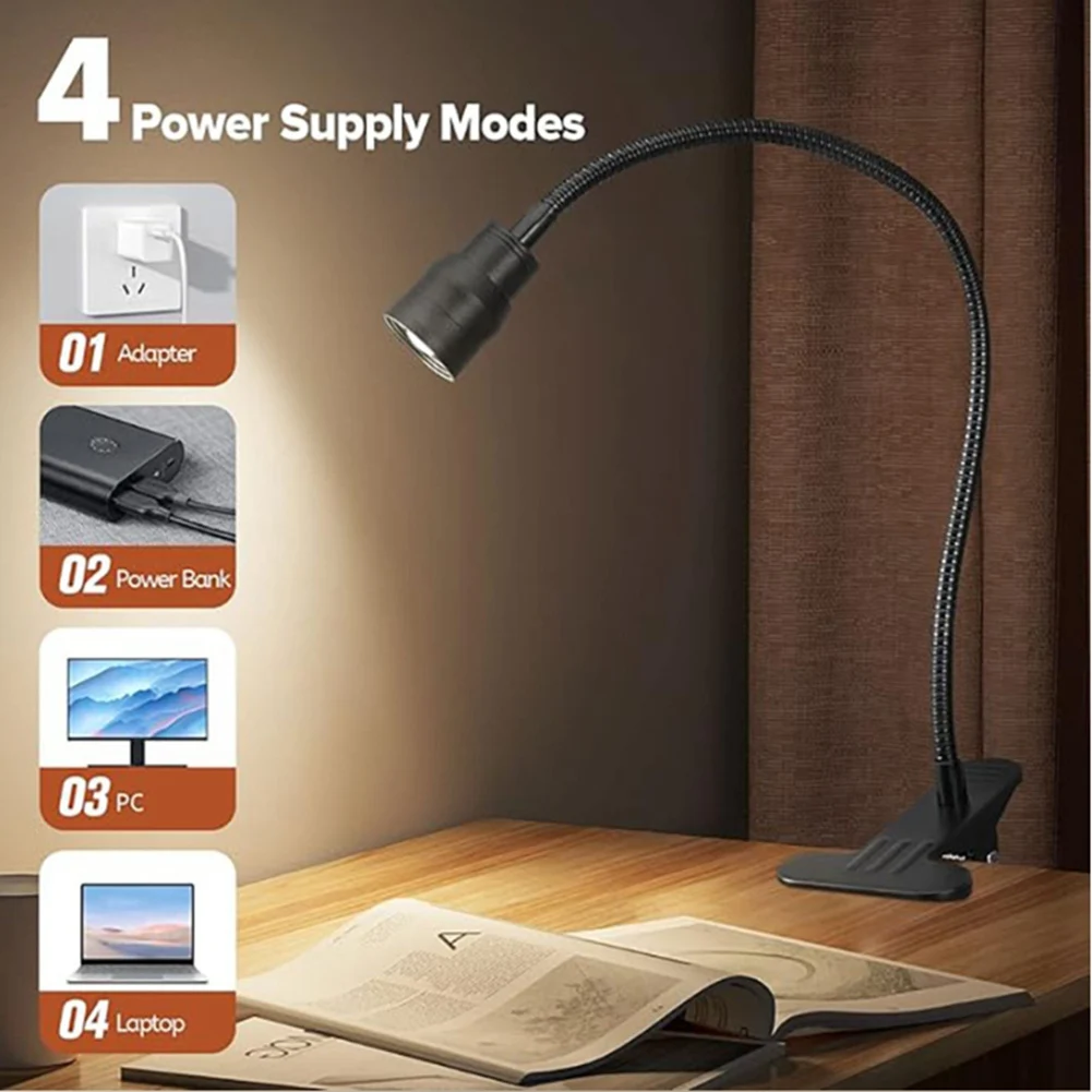 N18R LED 読書灯 USB 3 色調光クランプブックライト柔軟なグースネック読み取りナイトライトスタッド読書ランプ