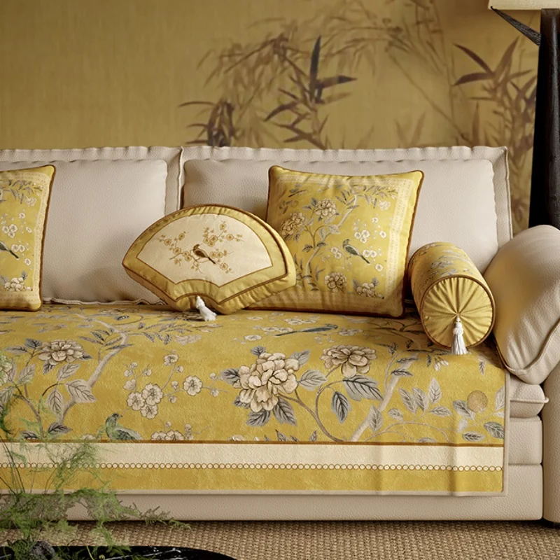 الصينية فلورا الطيور الوسائد الرجعية وسادة الكلاسيكية الفنية غرفة وسادة للديكور غطاء ل أريكة كرسي الفراش ديكورات المنزل #1